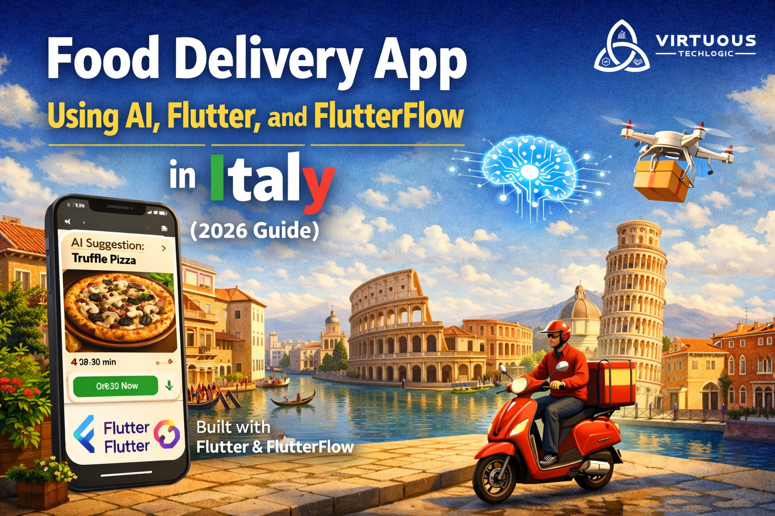 Food Delivery App Using AI, Flutter, and FlutterFlow in/for Italy (2026 Guide)