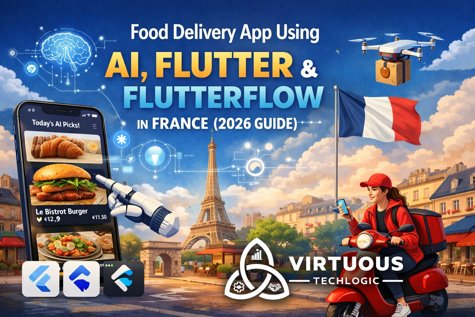 Food Delivery App Using AI, Flutter, and FlutterFlow in/for France (2026 Guide)