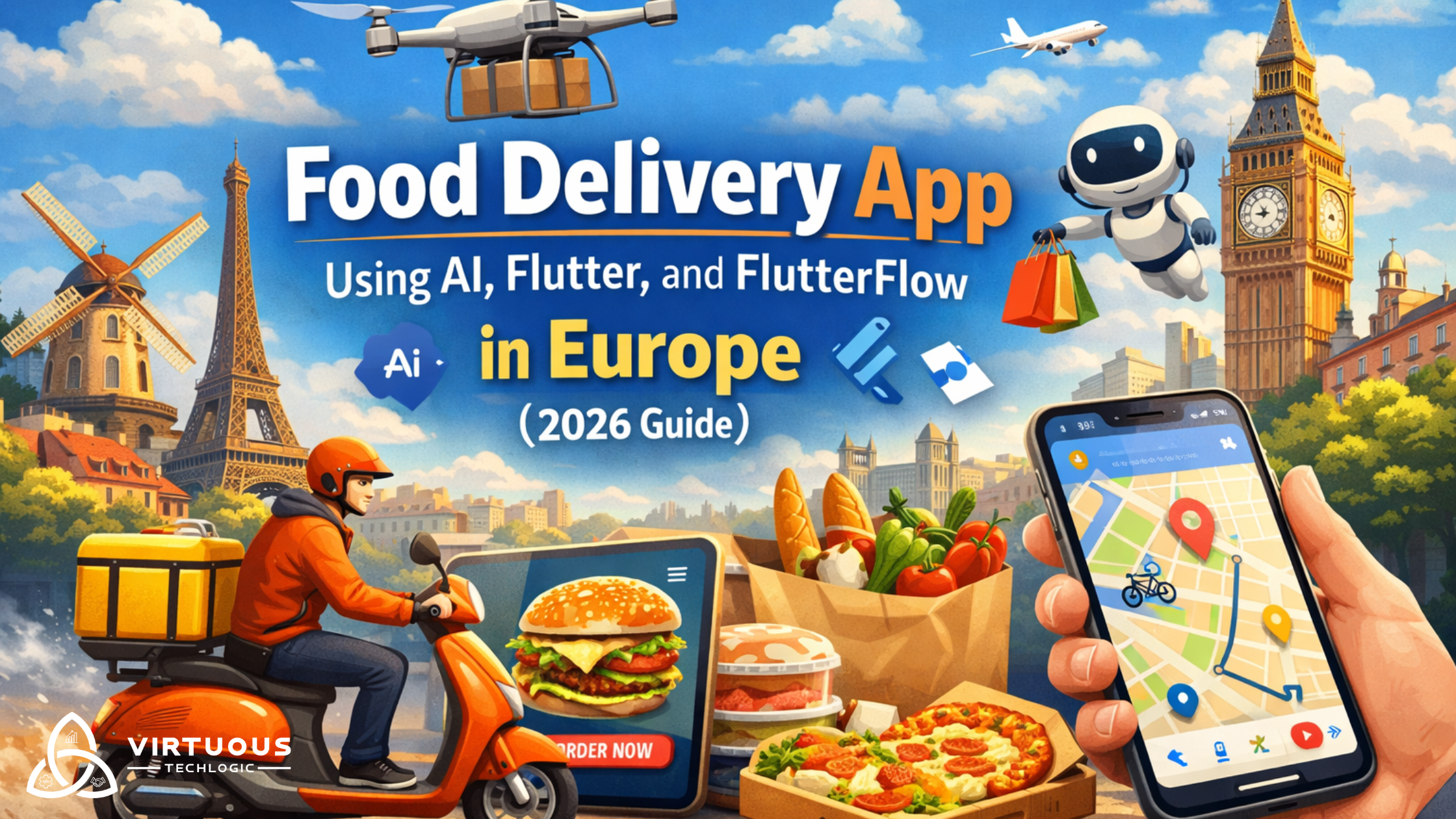 Food Delivery App Using AI, Flutter, and FlutterFlow in/for Europe (2026 Guide)