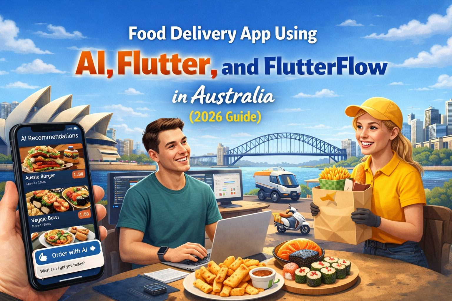 Food Delivery App Using AI, Flutter, and FlutterFlow in/for Australia (2026 Guide)