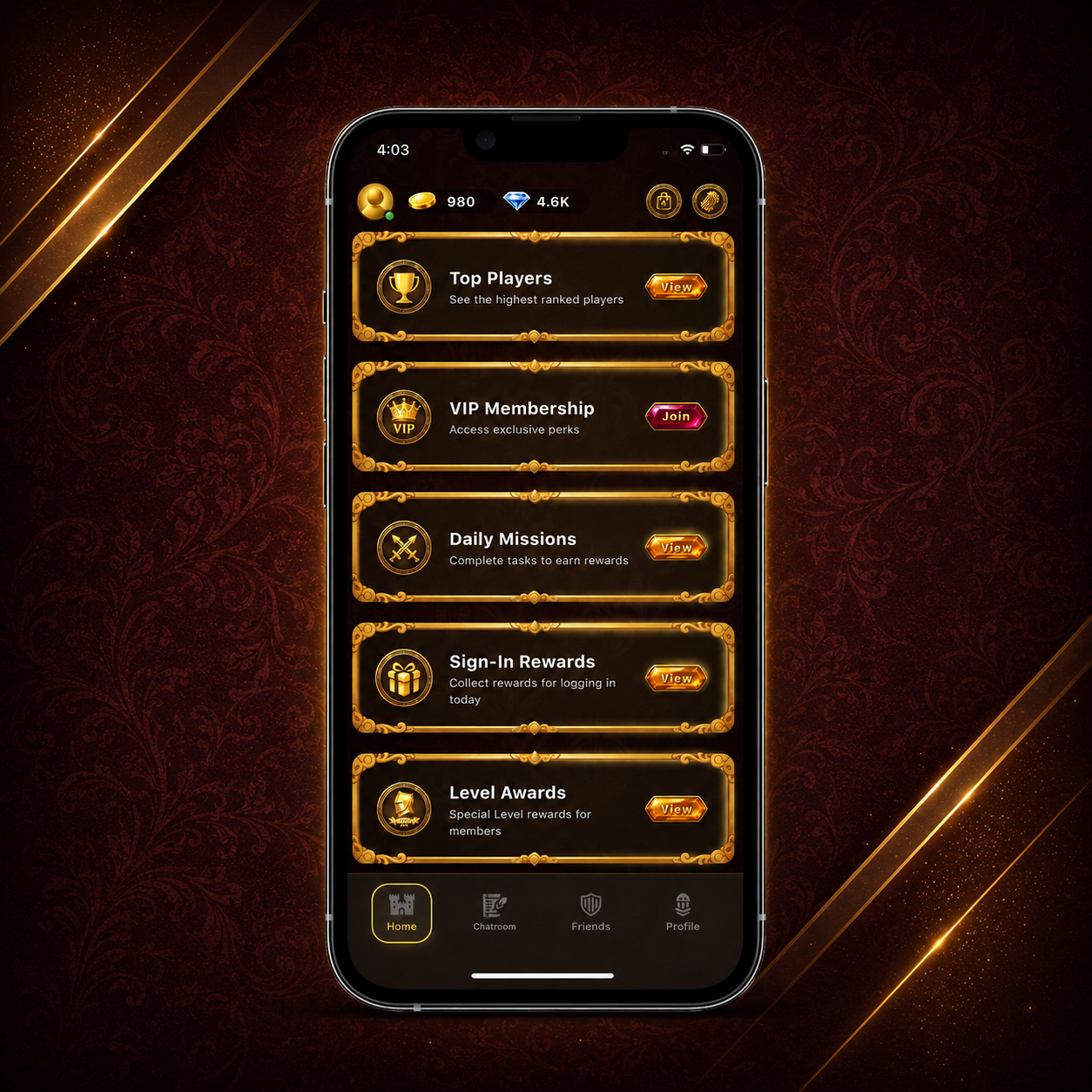 Social Gaming App screenshot 2