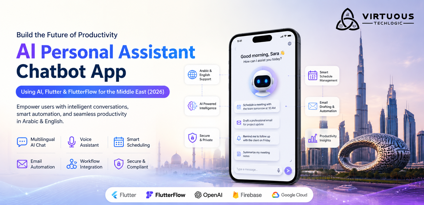 Personal Assistant Like AI Chatbot App Using AI, Flutter, and FlutterFlow in/for Middle East (2026 Guide)