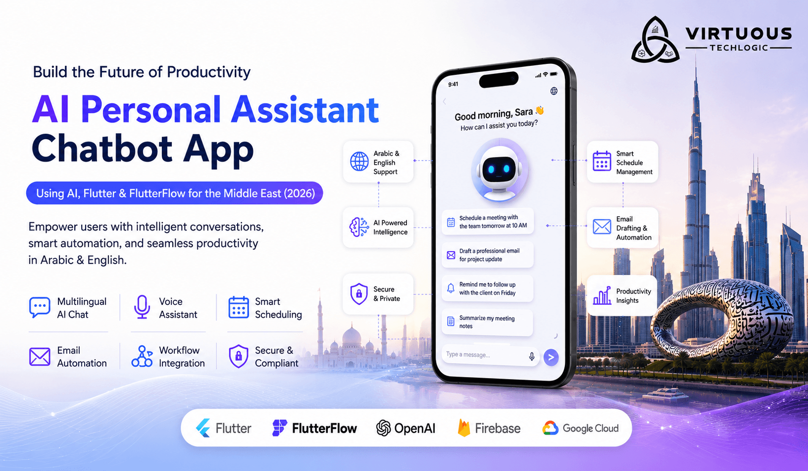 Personal Assistant Like AI Chatbot App Using AI, Flutter, and FlutterFlow in/for Middle East (2026 Guide)