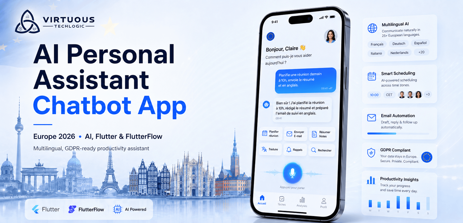 Personal Assistant Like AI Chatbot App Using AI, Flutter, and FlutterFlow in/for Europe (2026 Guide)