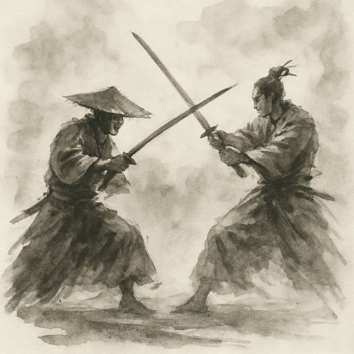 Ink-Wash Samurai Duel