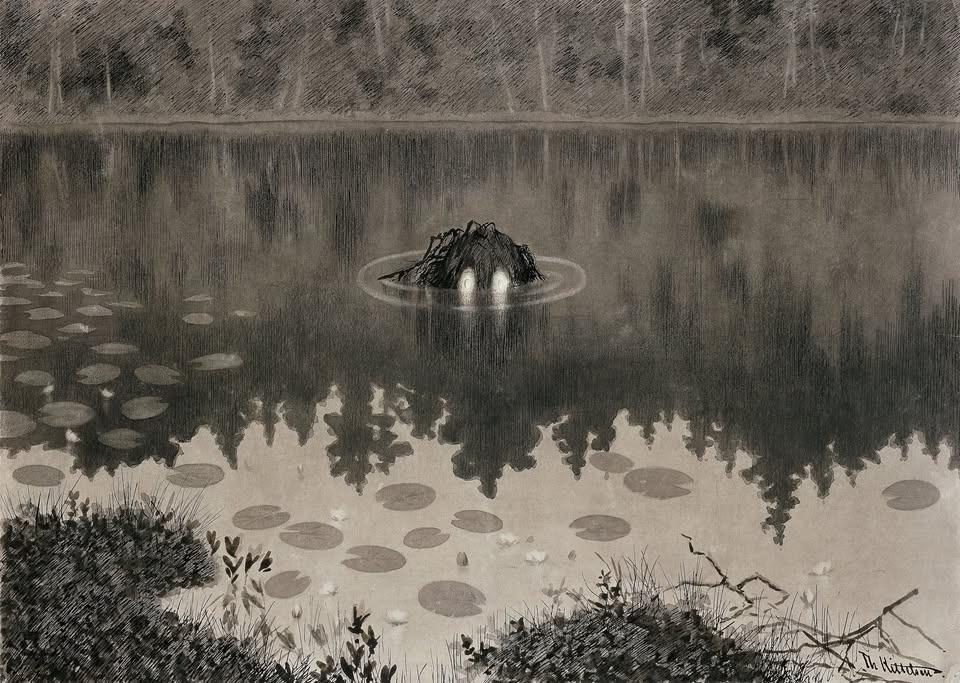 Avfotografering av bilset "Nøkken" av Theodor Kittelsen