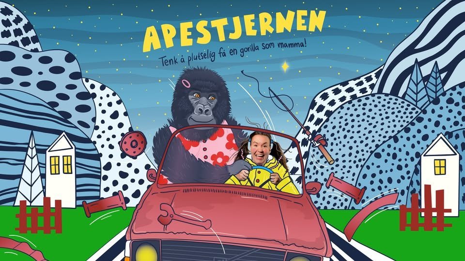 May be a doodle of text that says 'APESTJERNEN en gorilla som mamma!
