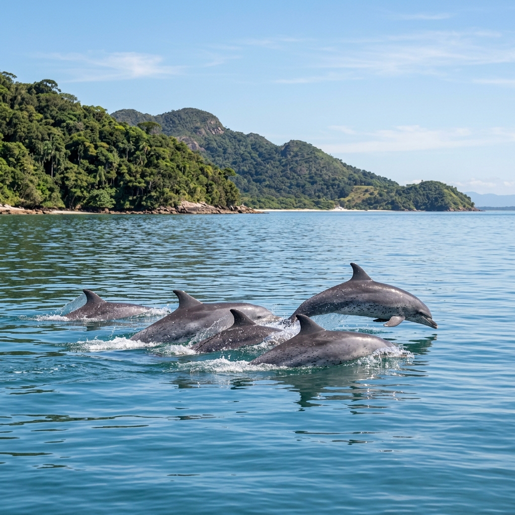 Recorde de avistamento de golfinhos na baía dos golfinhos este mês