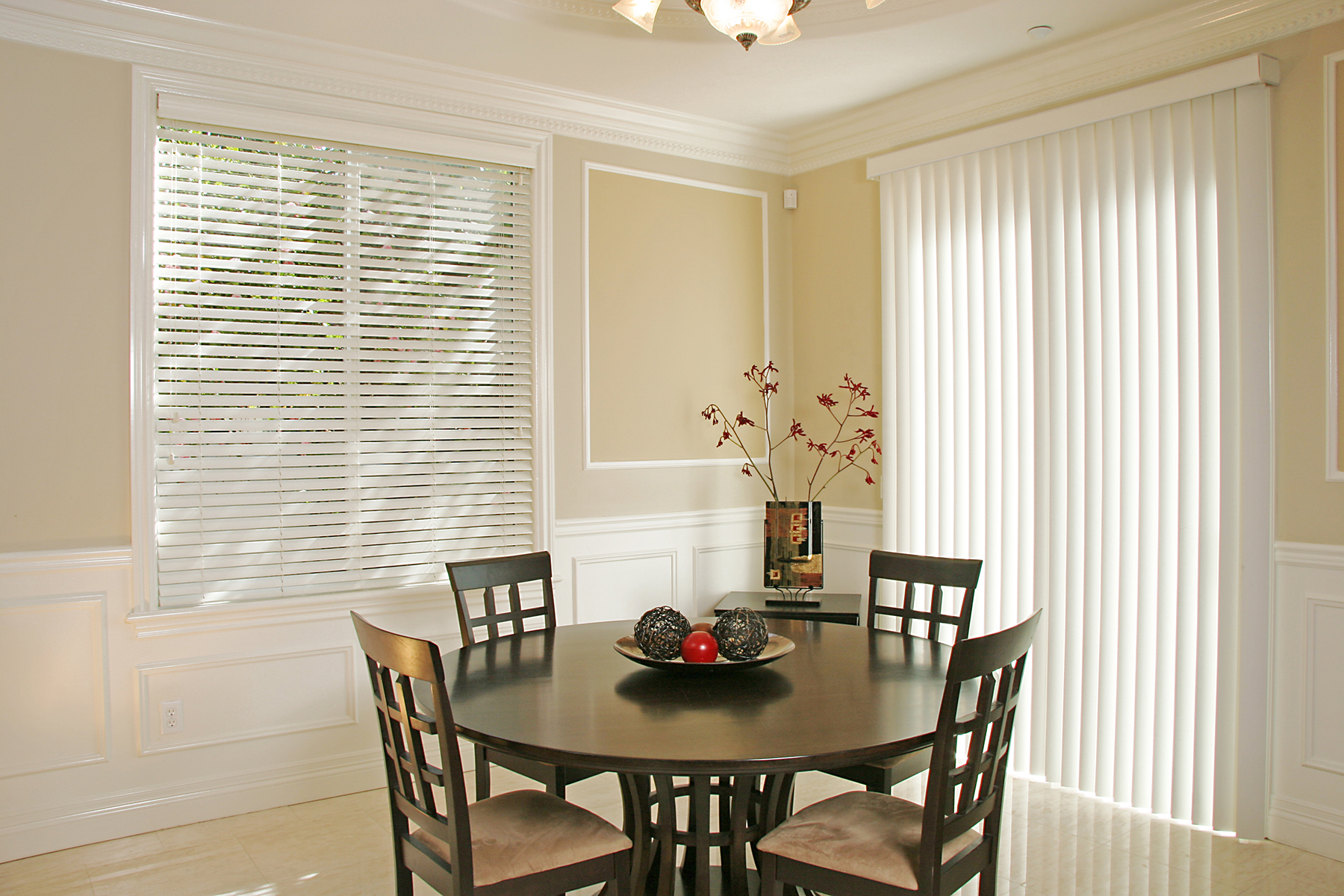 top down bottom up white cellular blinds in living room