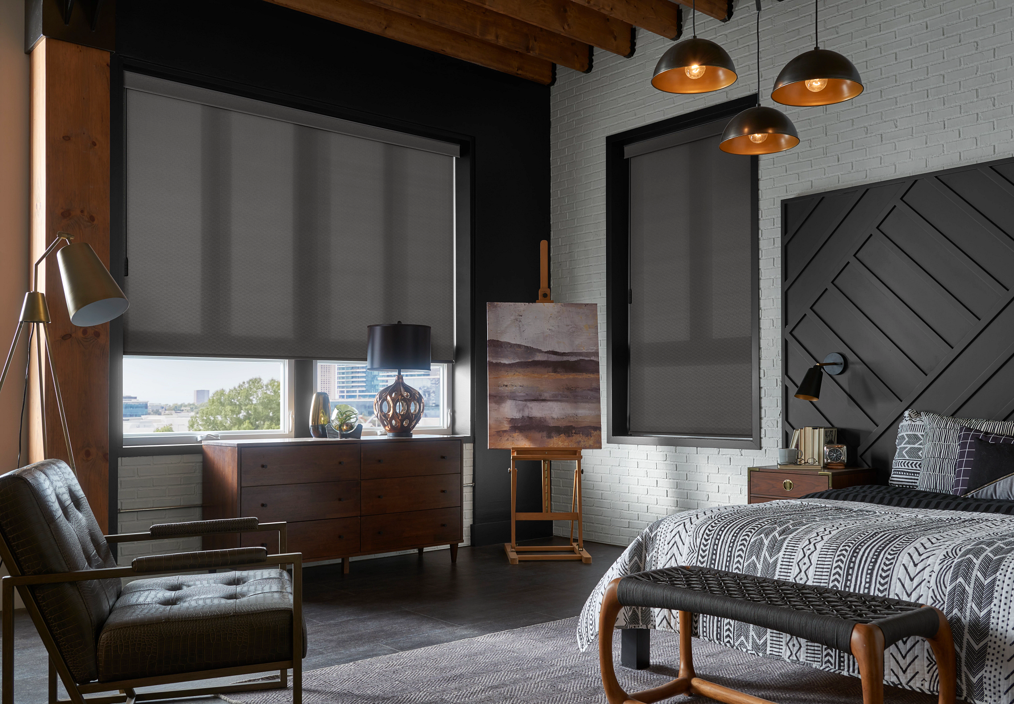 grey roller blinds by Vistashades kamloops