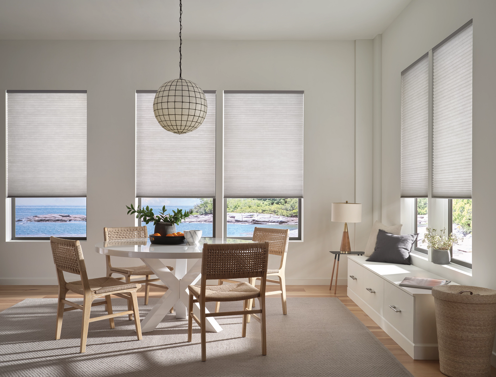 Honeycomb Cellular Shades in Dining room