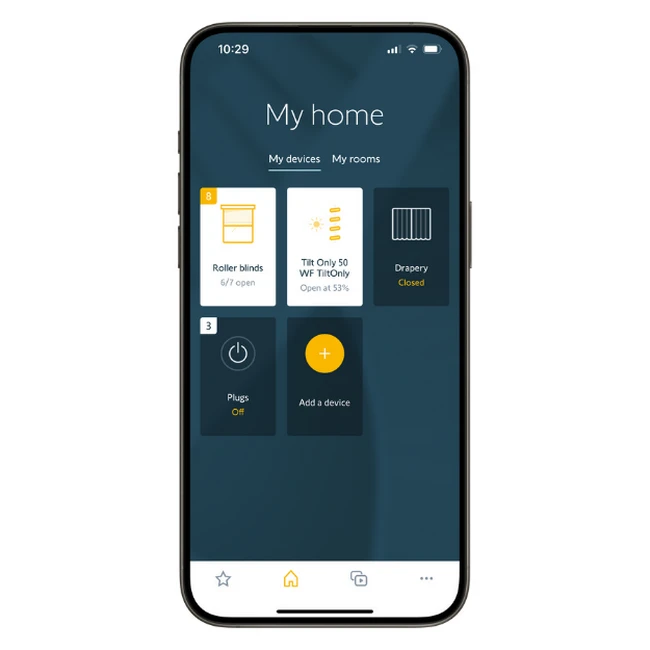 somfy app to control blinds in smart home