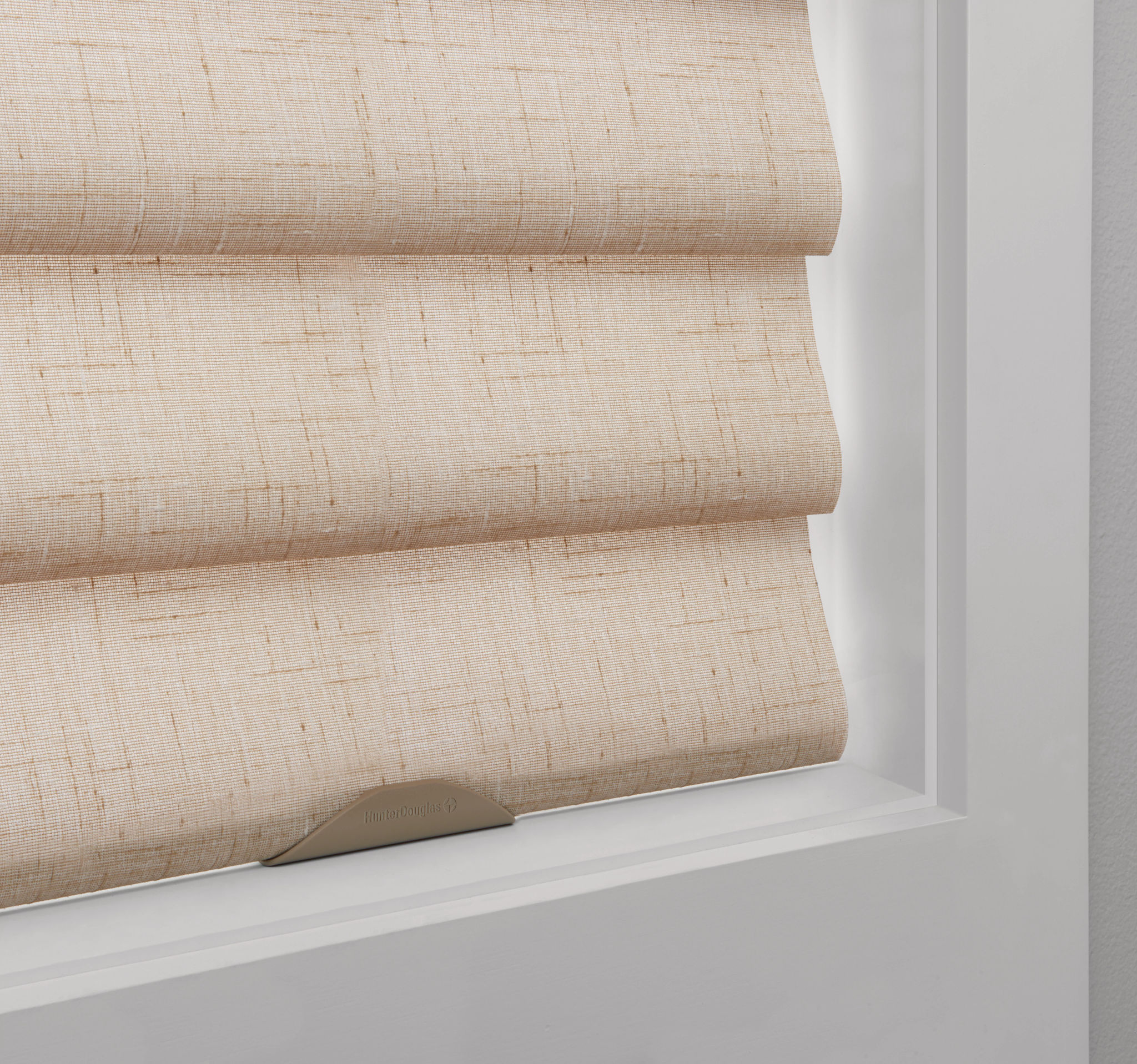 Beige roman pleated shades