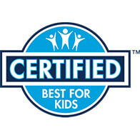 Blue Certified best for kids logo