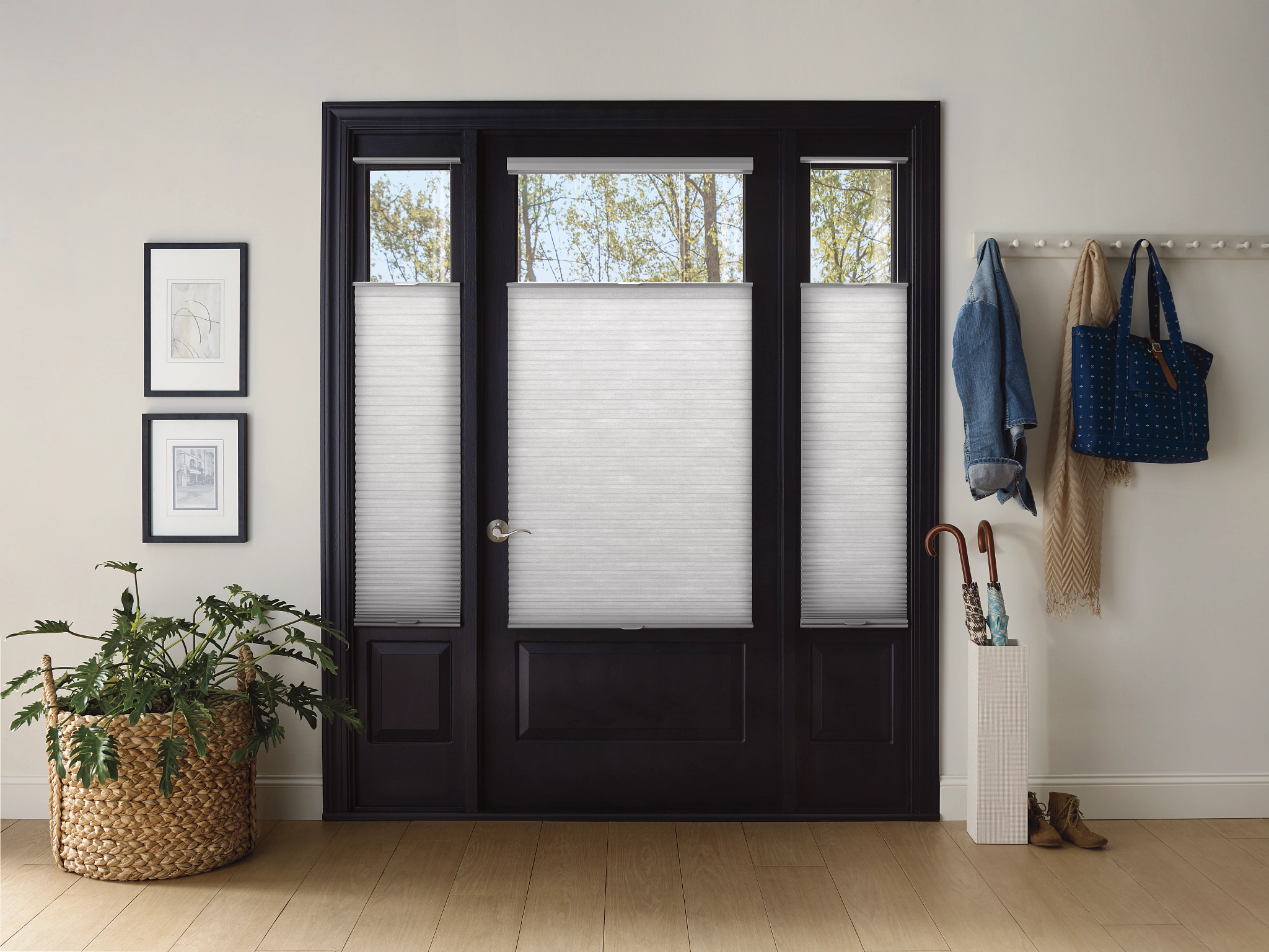 Top Down Bottom Up Cellular Blinds in doorway - VistaShades Chilliwack