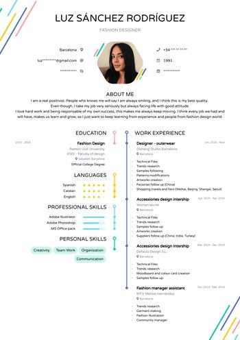 Resume Fashion designer