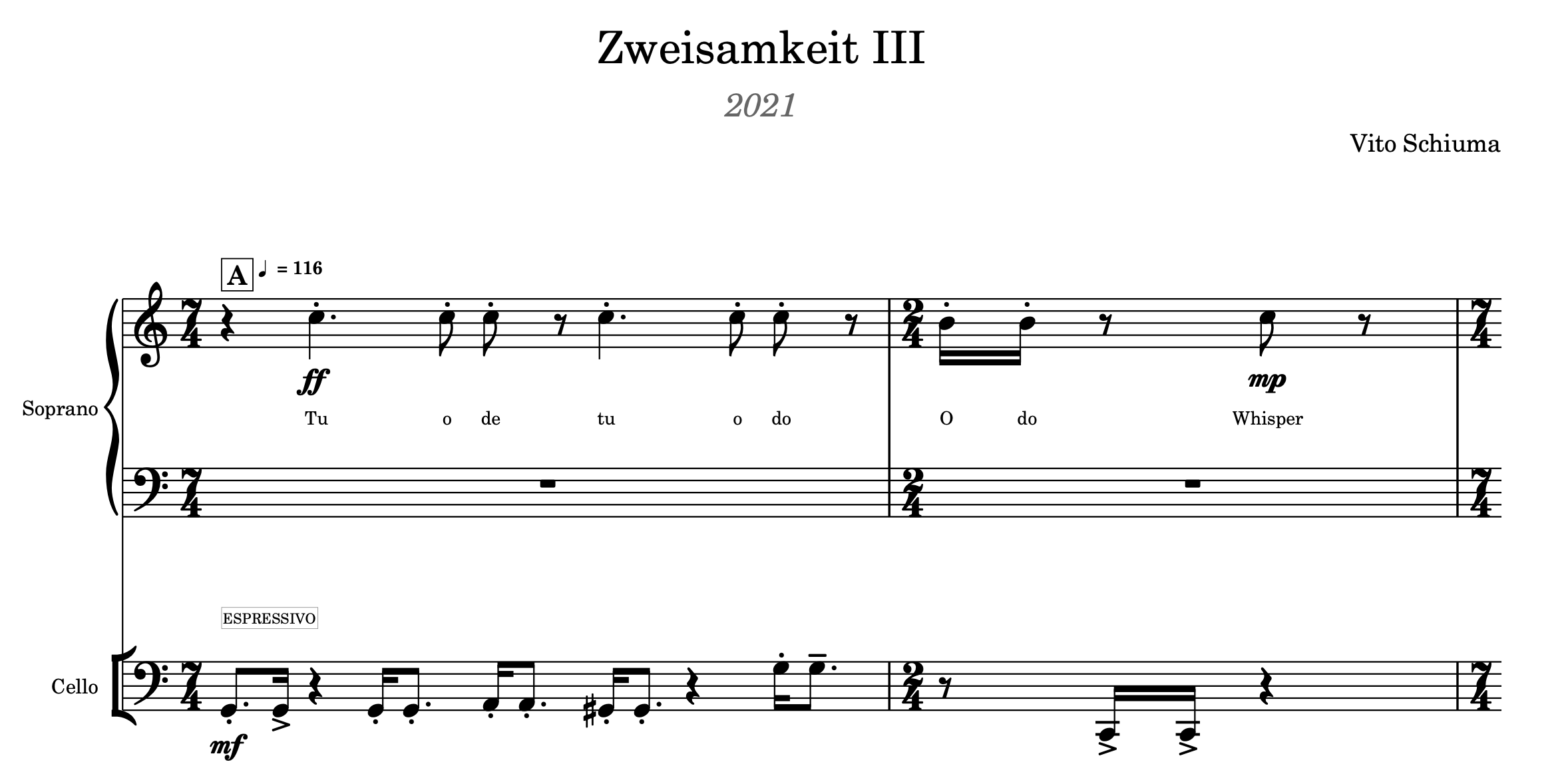 Zweisamkeit I, II, III. Un'opera metalinguistica