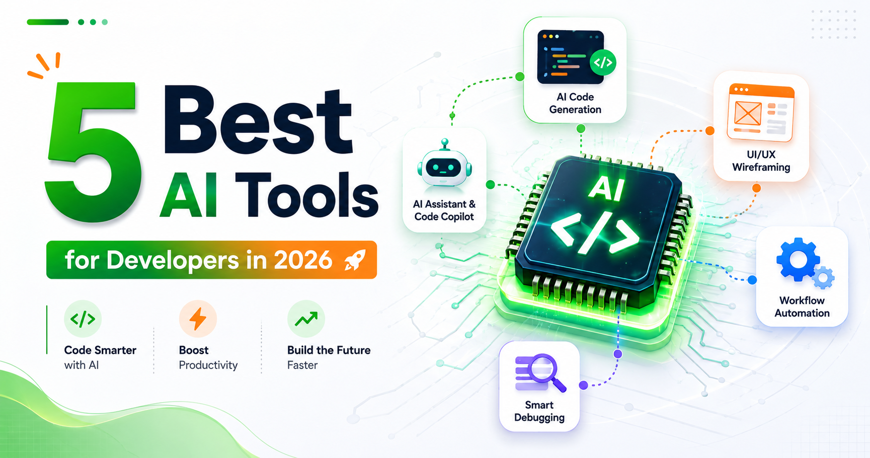 Top 5 AI tools for full stack web developers 2026 guide by Vivaa Technologies.