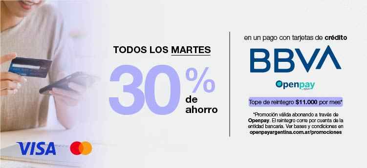 Martes BBVA 30% Tarjeta Crédito.