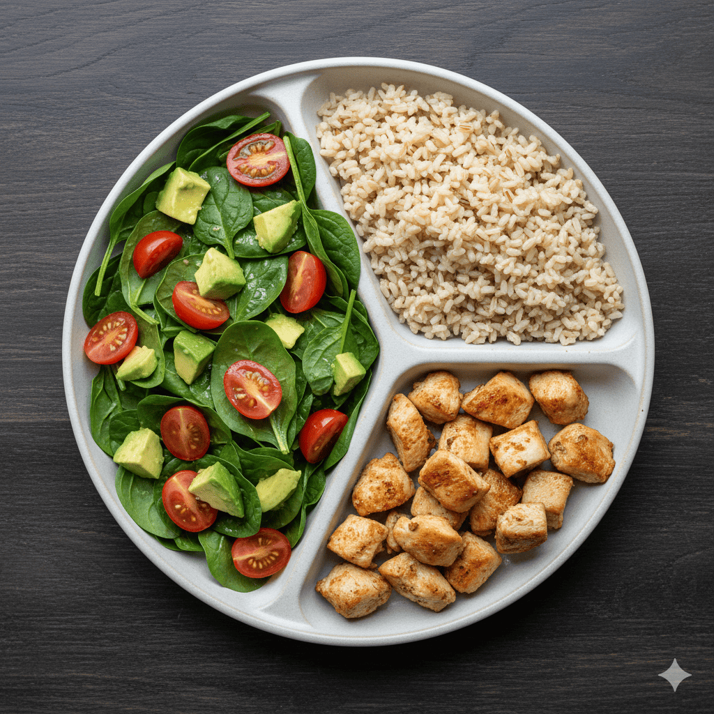 Plato de comida saludable PVC