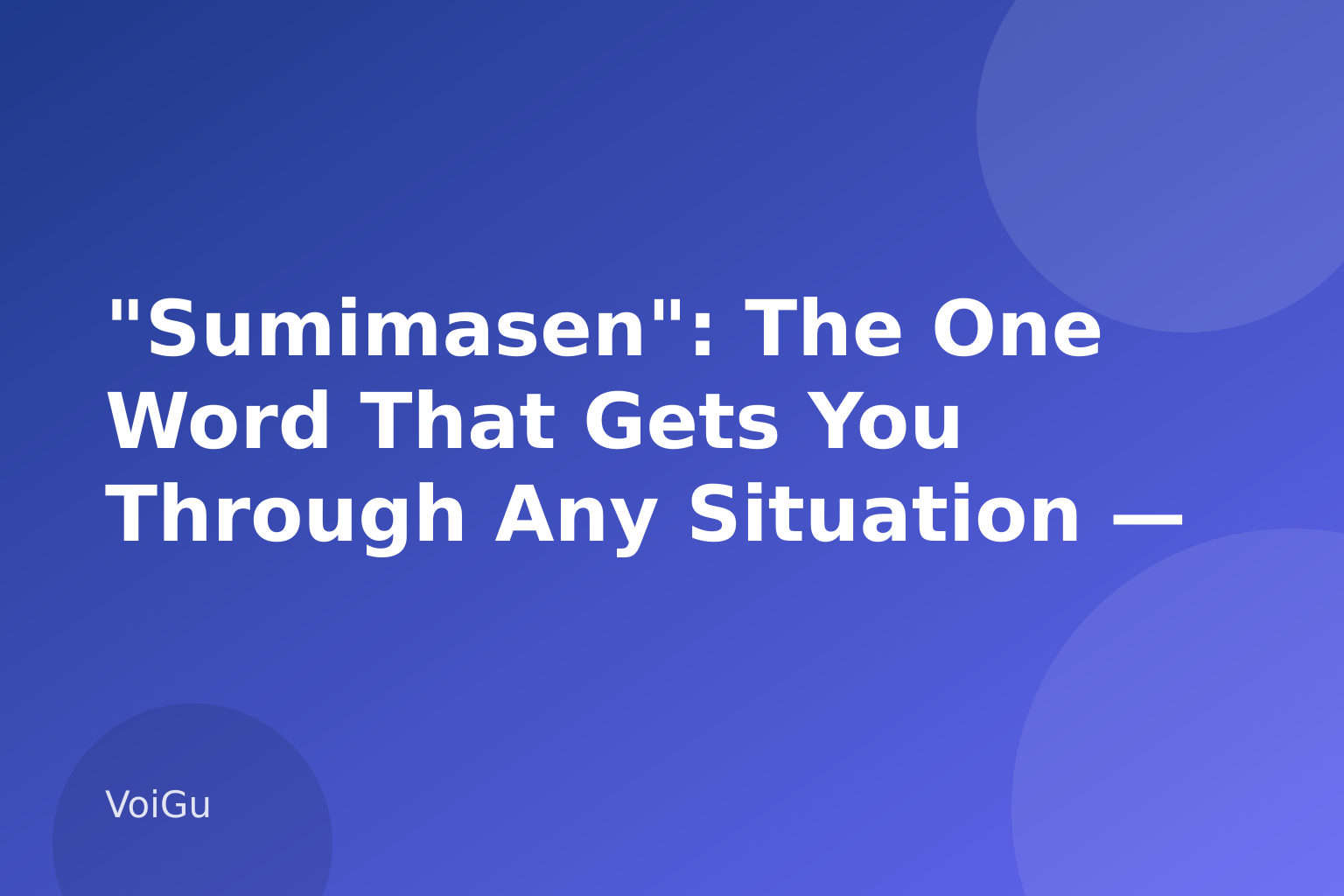 "Sumimasen": The One Word That Gets You Through Any Situation — Japanese Train Etiquette: The Phrases and Unwritten Rules Every Tourist Needs — VoiGu