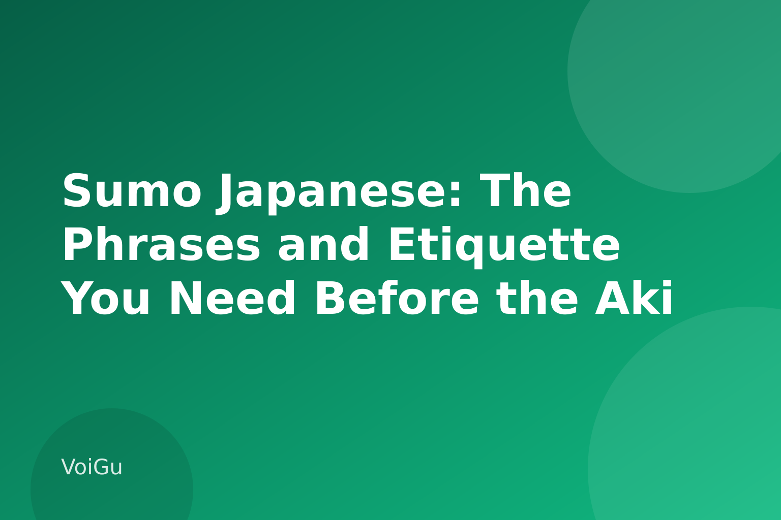 Sumo Japanese: The Phrases and Etiquette You Need Before the Aki Basho Tournament — VoiGu