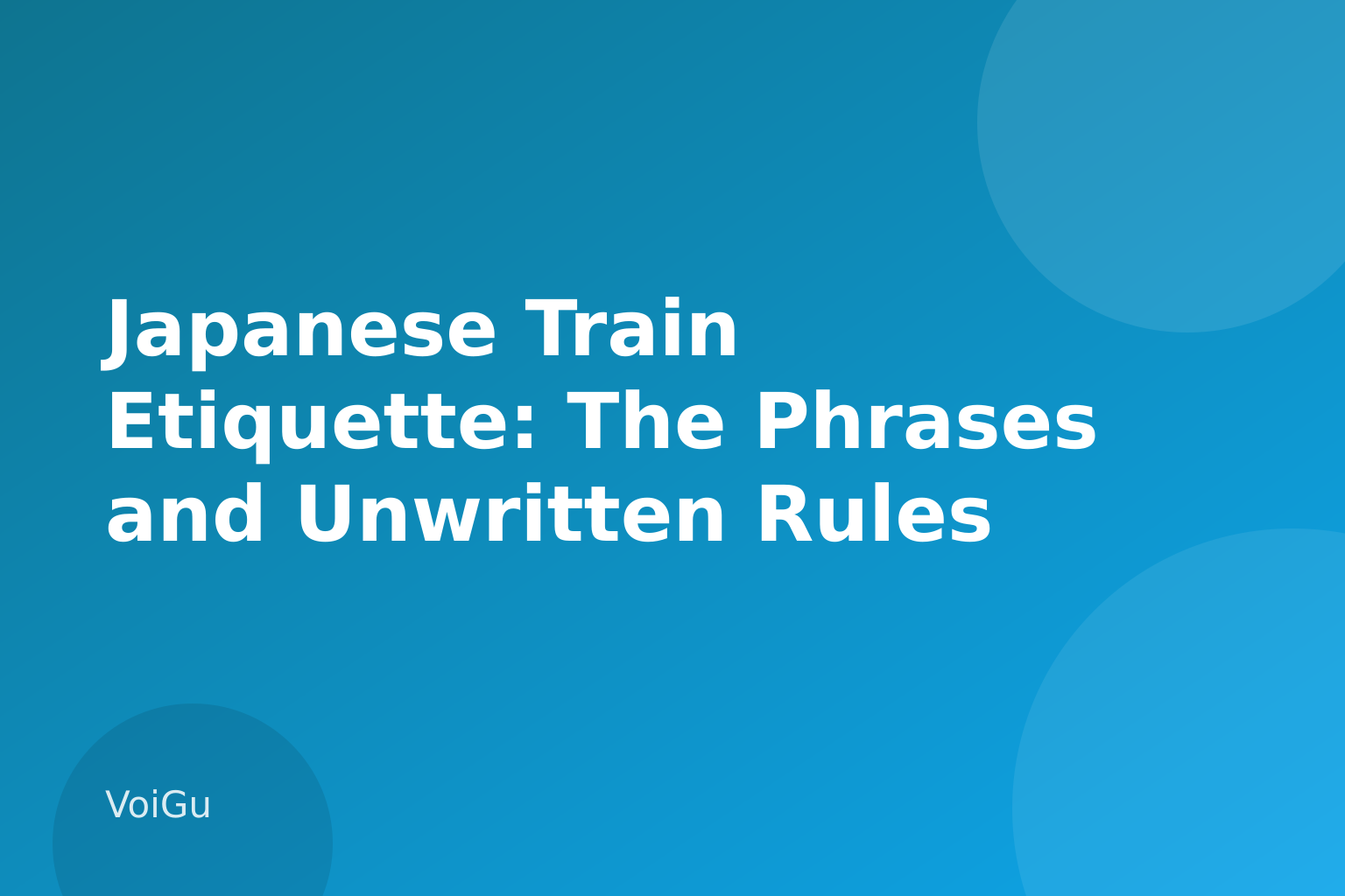 Japanese Train Etiquette: The Phrases and Unwritten Rules Every Tourist Needs — VoiGu