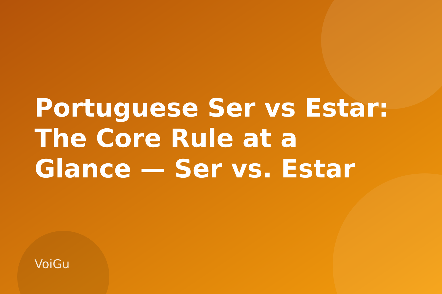 Portuguese Ser vs Estar: The Core Rule at a Glance — Ser vs. Estar in Portuguese: The Rule That Finally Makes Sense — VoiGu