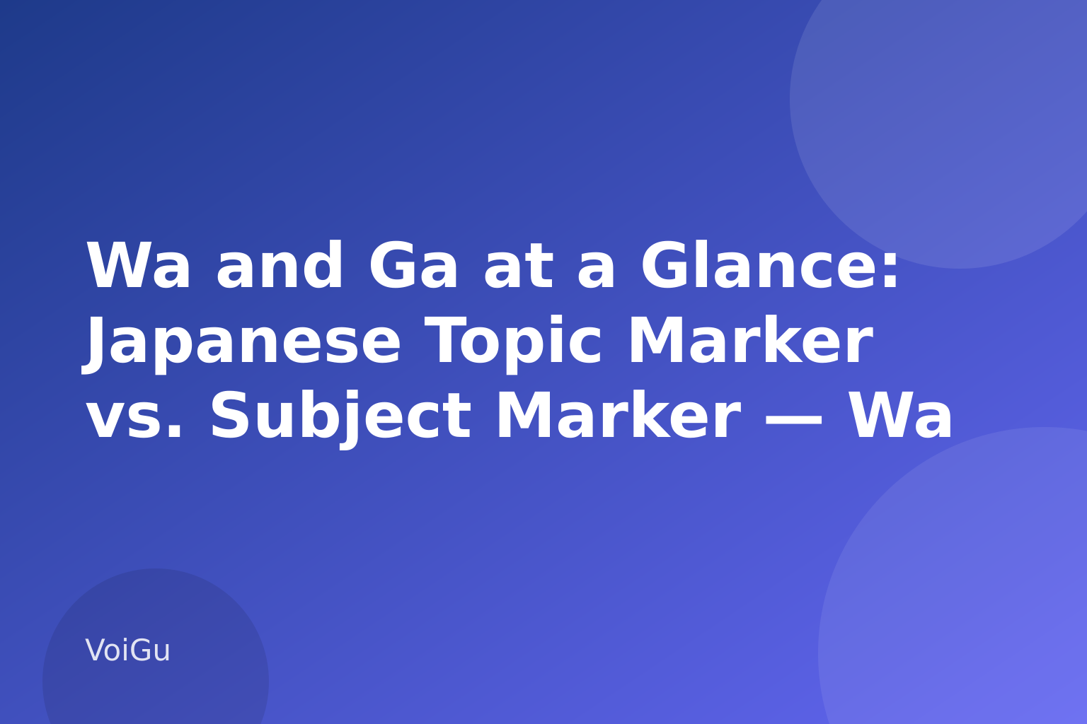 Wa and Ga at a Glance: Japanese Topic Marker vs. Subject Marker — Wa vs. Ga: The Japanese Particle Rule That Finally Clicks — VoiGu