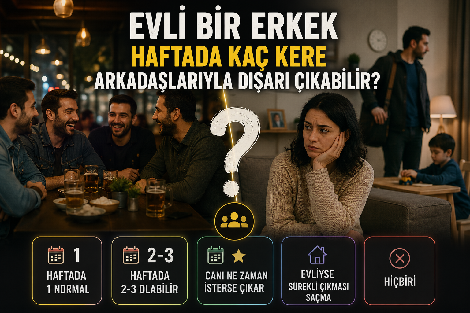Evli Bir Erkek Haftada Kaç Kere Arkadaşlarıyla Dışarı Çıkabilir?