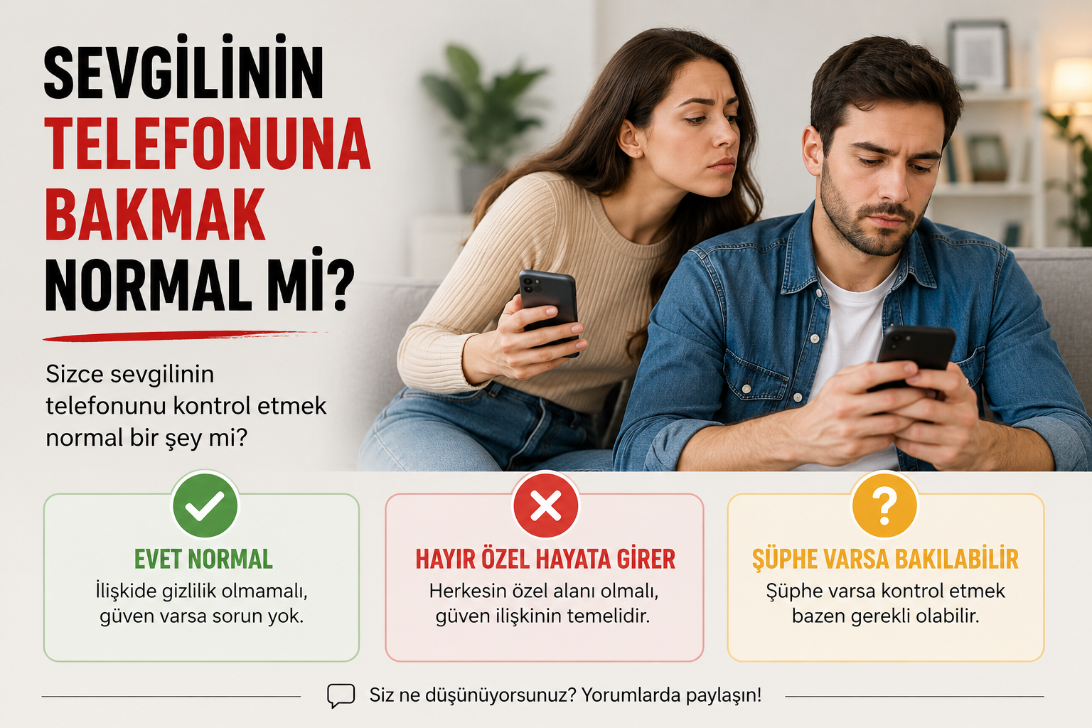 Sizce bir ilişkide telefon karıştırmak normal mi?