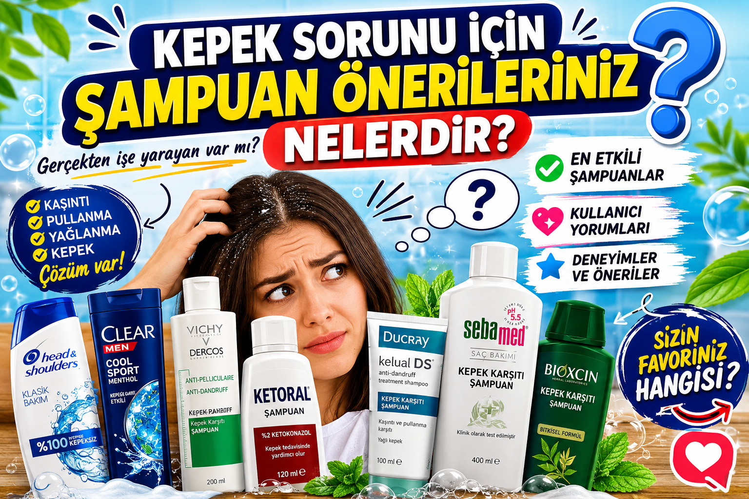 Kepek sorunu için şampuan önerileriniz nelerdir ?