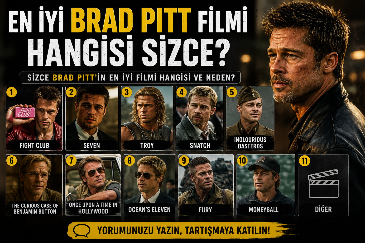 Sizce Brad Pitt’in en iyi filmi hangisi ve neden ?