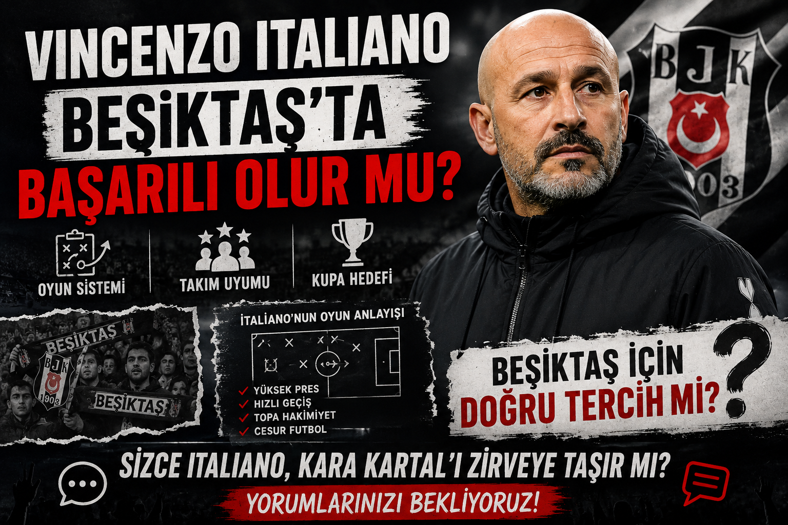 Vincenzo Italiano sizce Beşiktaş’ta başarılı olabilir mi ?