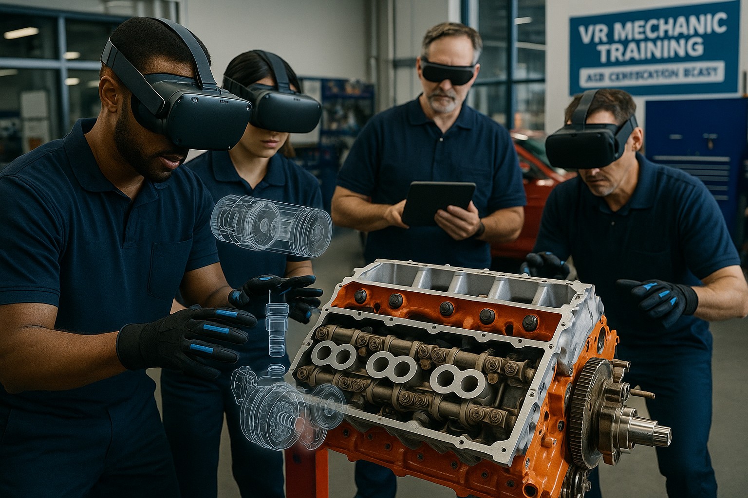 Workflow diagram for VR automotive training