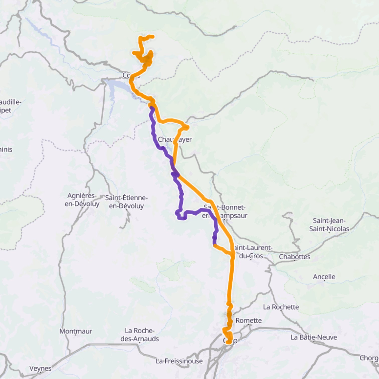 Map itinerary