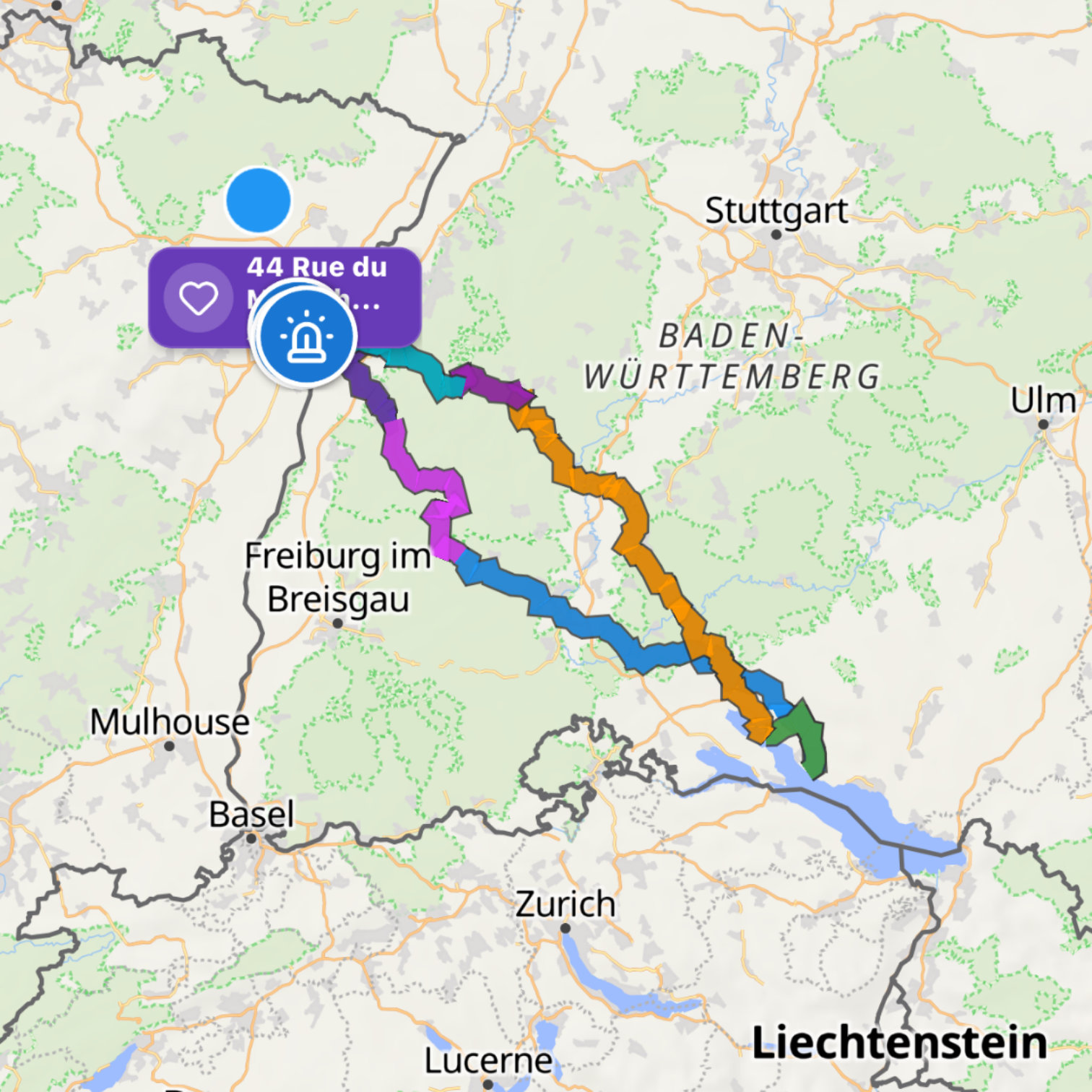 Map itinerary