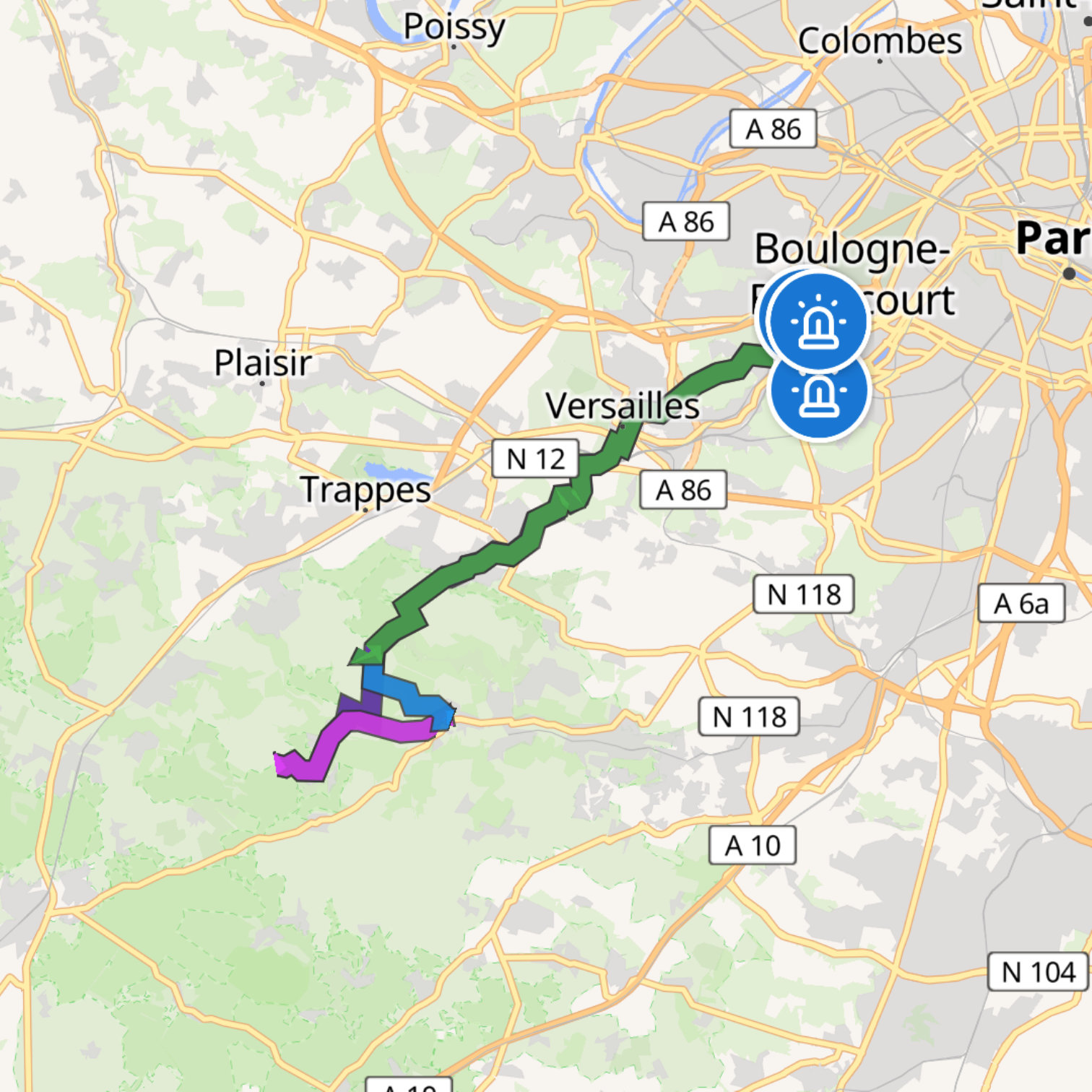 Map itinerary