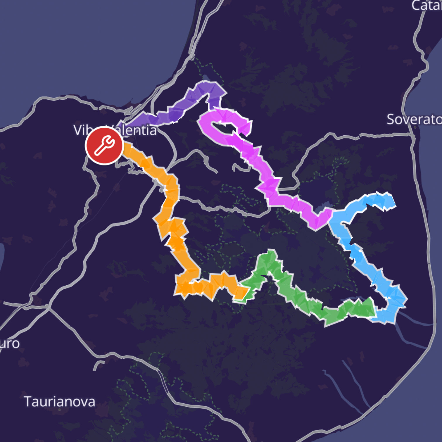 Map itinerary