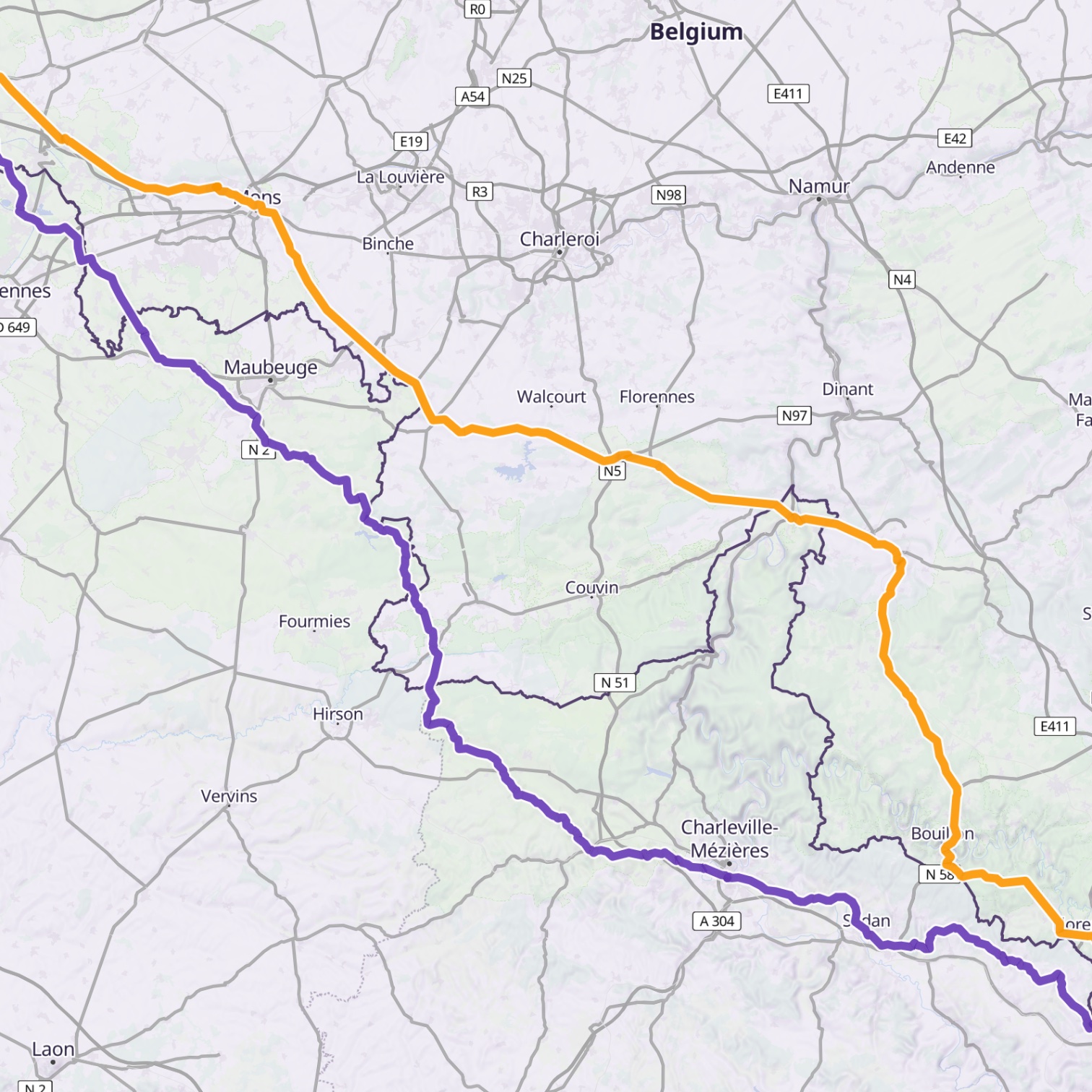 Map itinerary