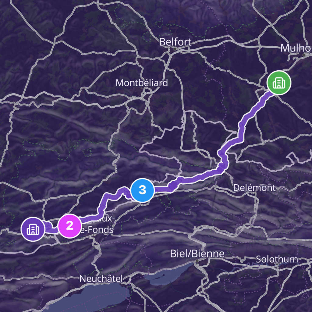 Map itinerary