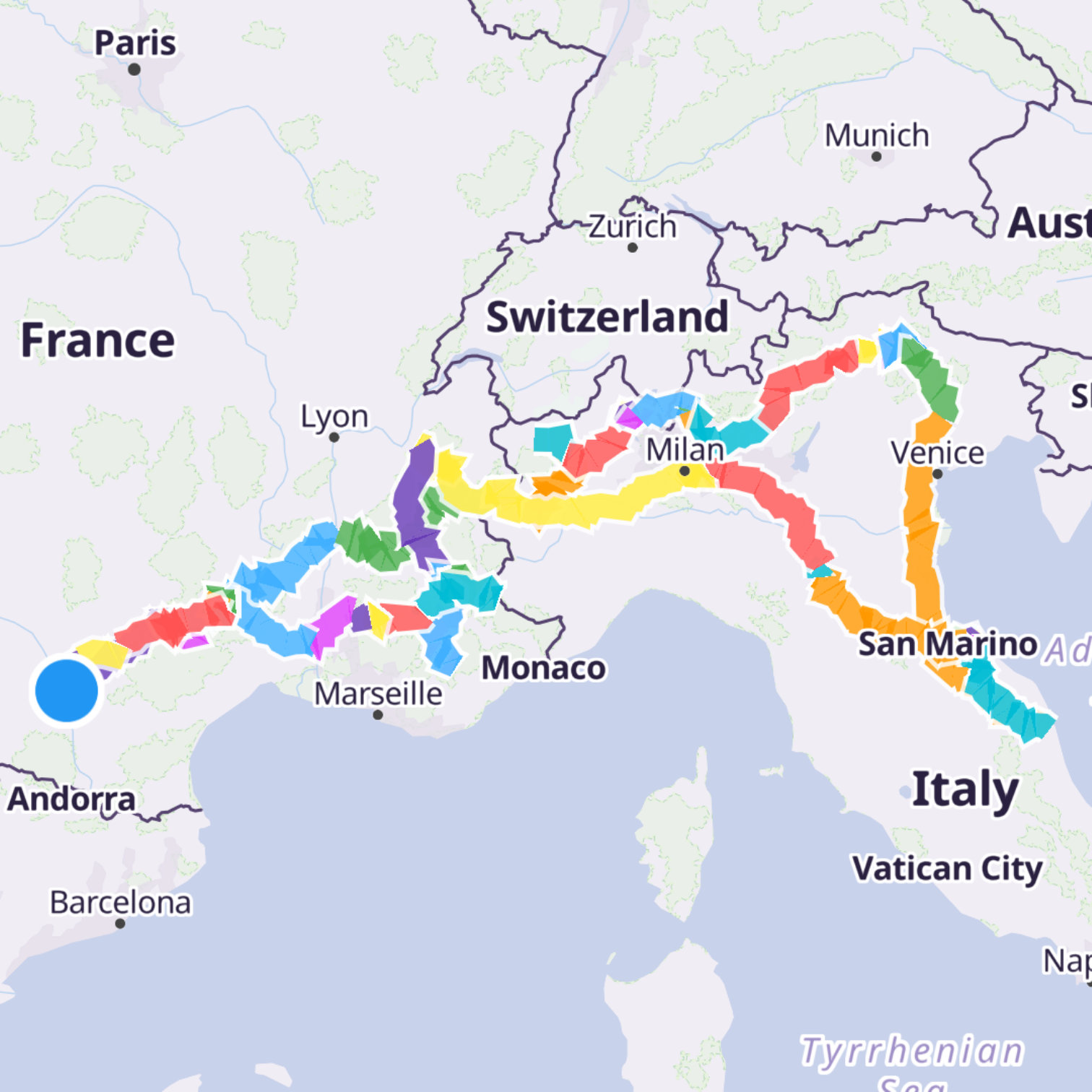 Map itinerary