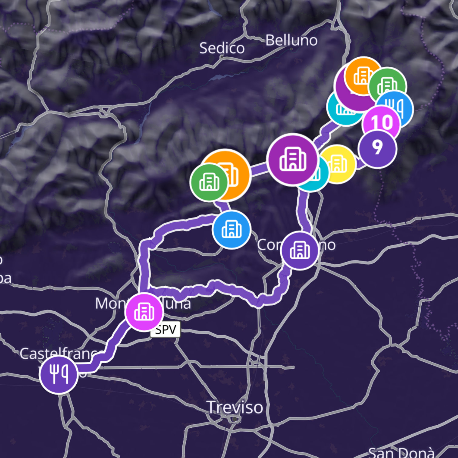 Map itinerary