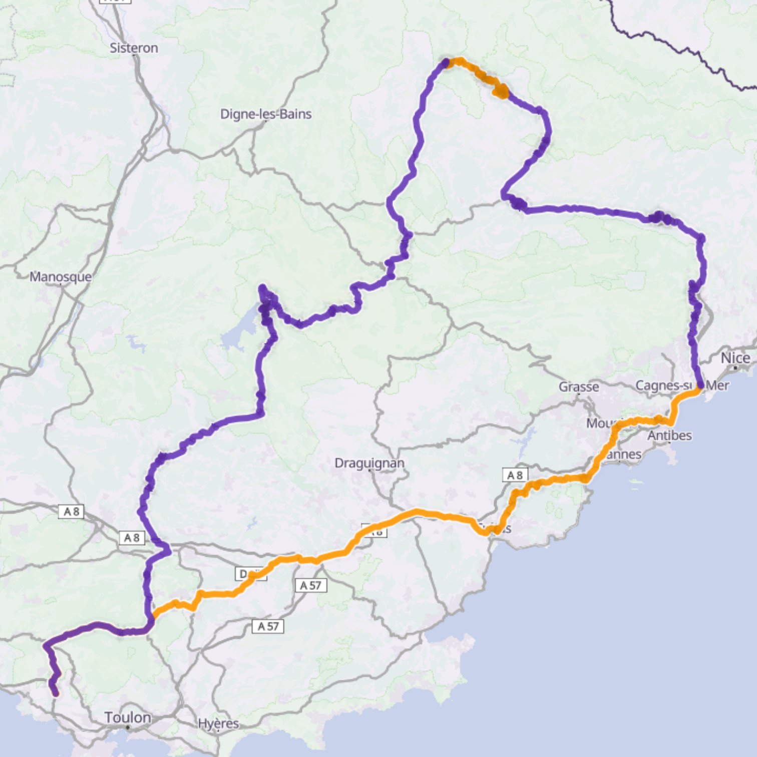 Map itinerary