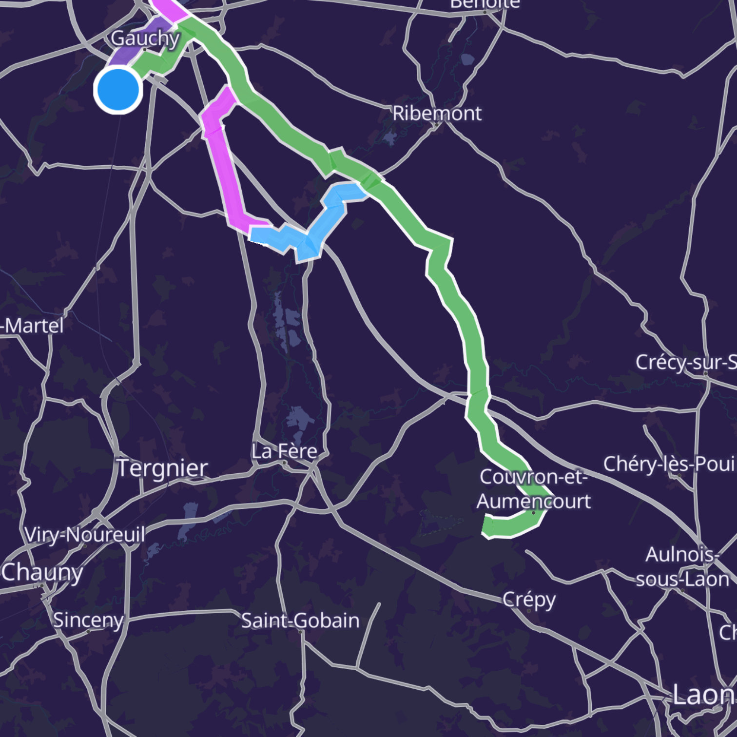 Map itinerary