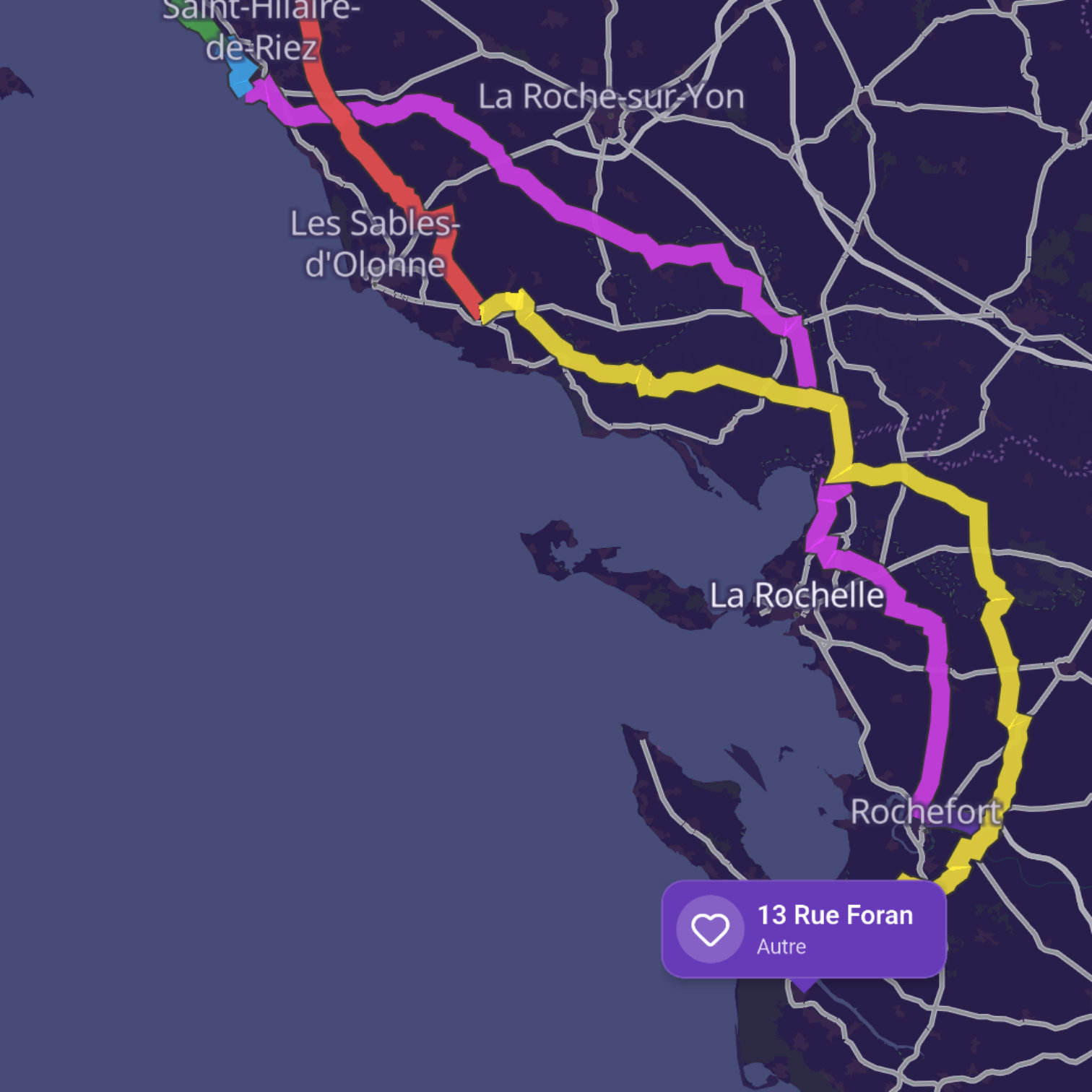 Map itinerary