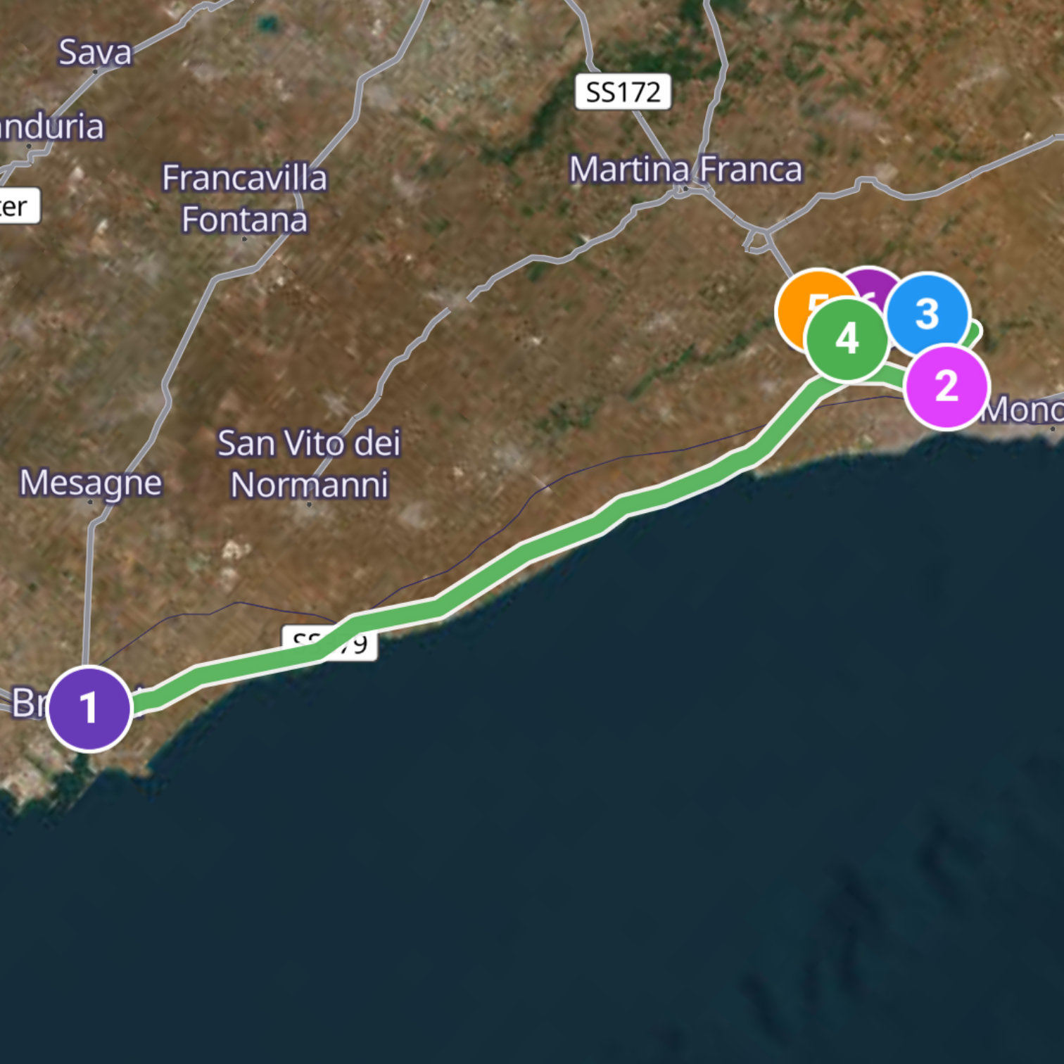Map itinerary