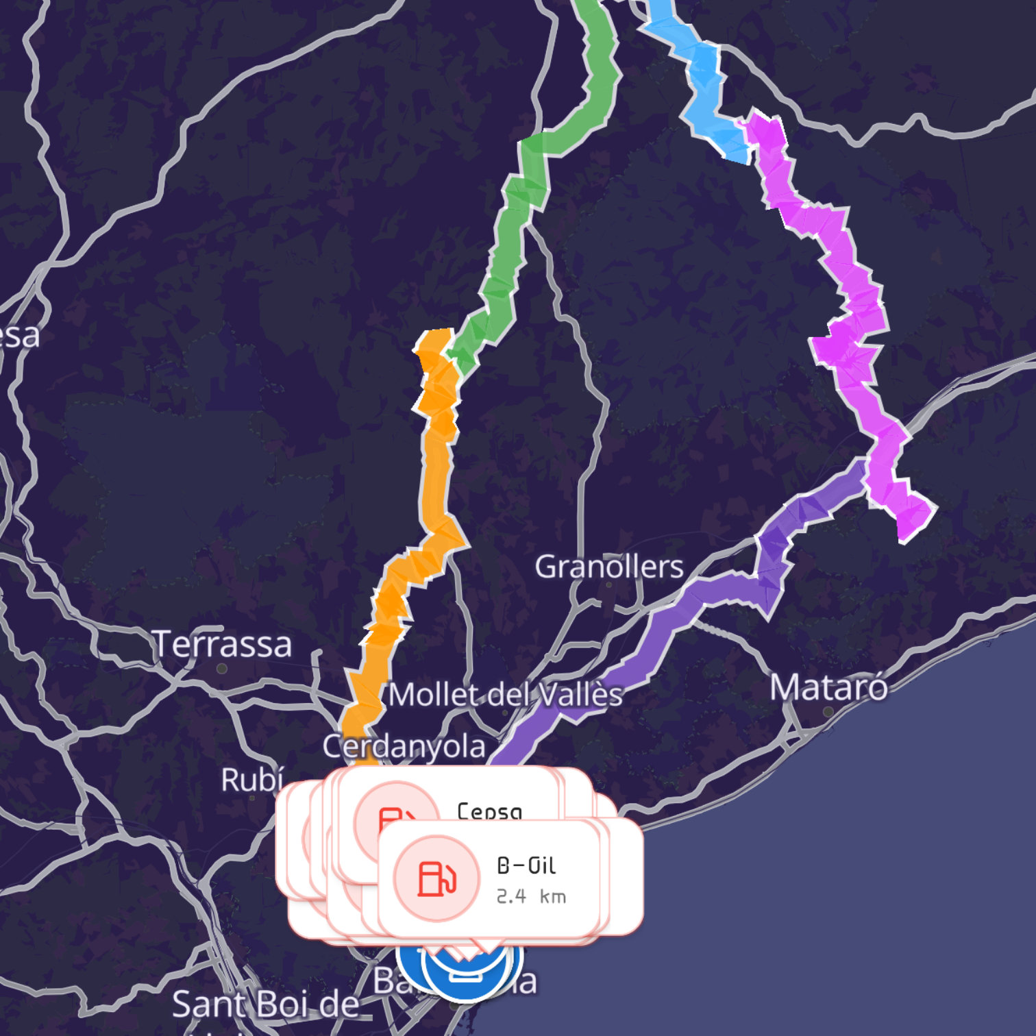 Map itinerary