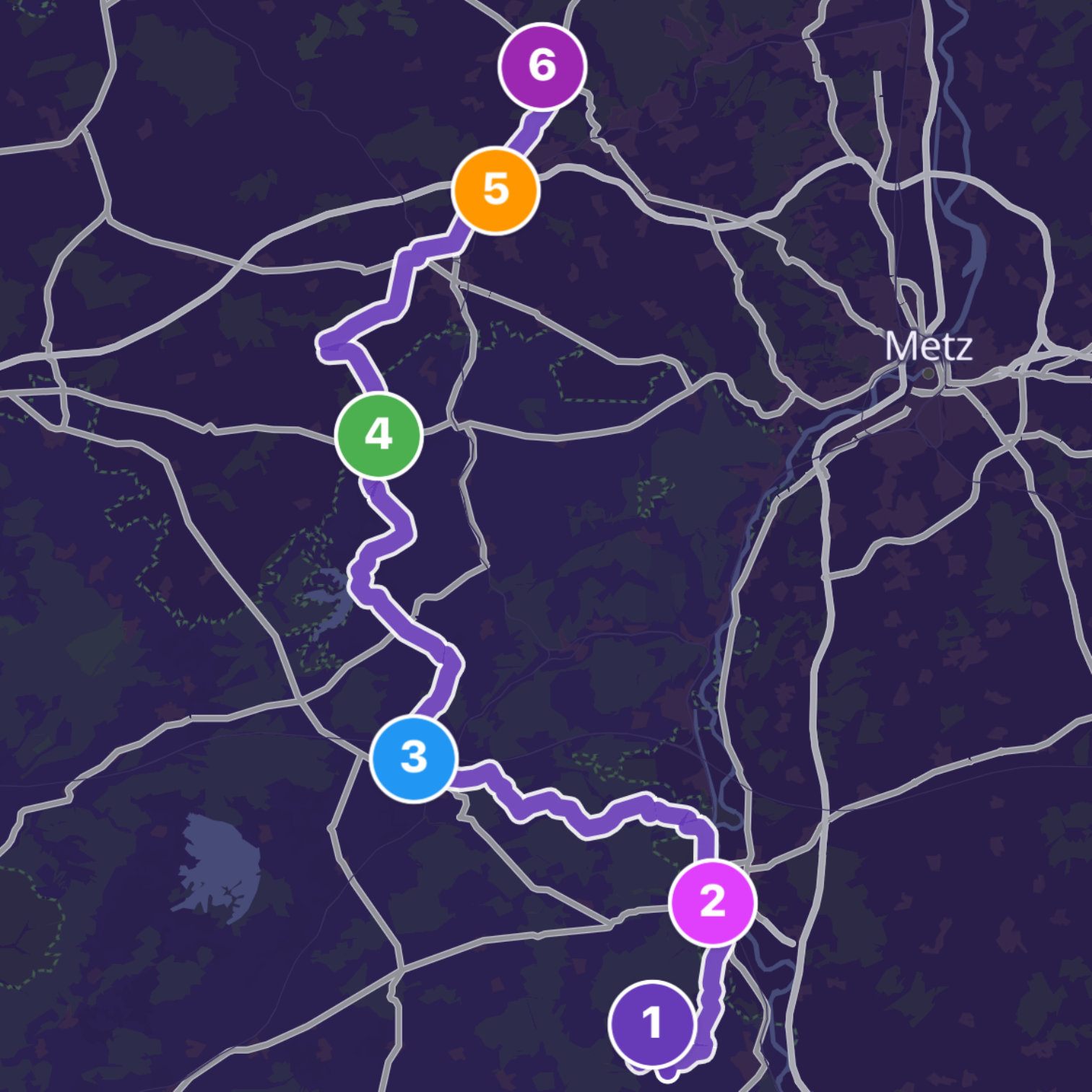 Map itinerary