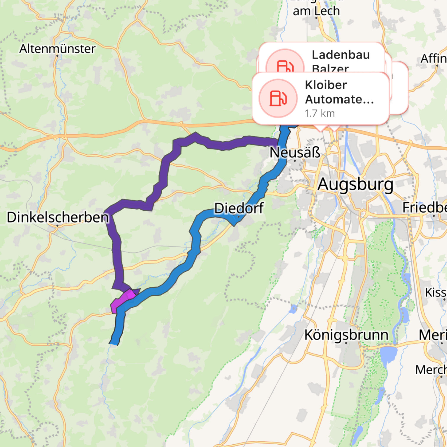 Map itinerary